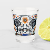 zwei Tiger im Wald Schnapsglas (Vorderseite)