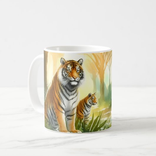 Zwei Tiger Kaffeetasse (Vorderseite Links)