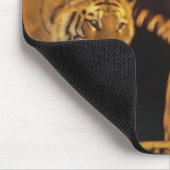 Zwei Tiger springen durch Flammenringe Mousepad (Ecke)