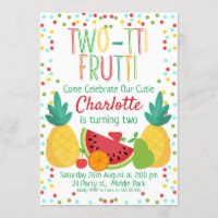 Zwei Tii Fruit 2. Geburtstag Einladung