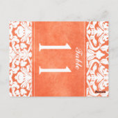 Zwei Tischnummern für Orange und Weiß Damast (Rückseite)