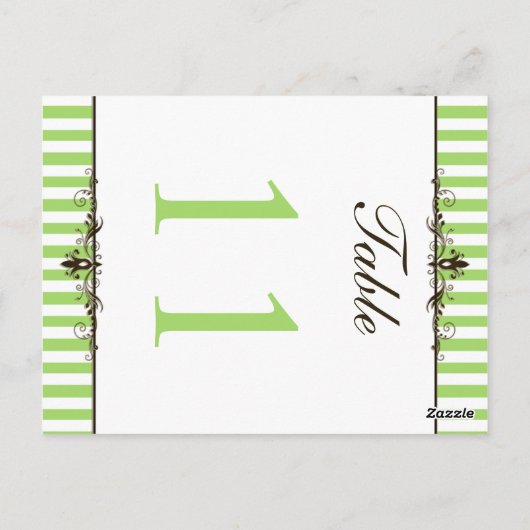 Zwei Tischnummern in Grün und Weiß (Rückseite)