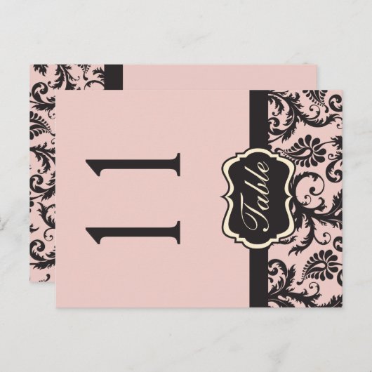 Zwei Tischnummern in Rosa und Grau (Vorne/Hinten)