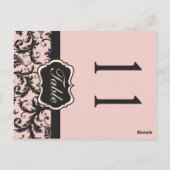 Zwei Tischnummern in Rosa und Grau (Rückseite)