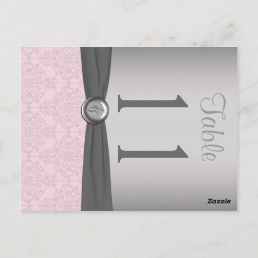 Zwei Tischnummern in Rosa und Grau (Rückseite)