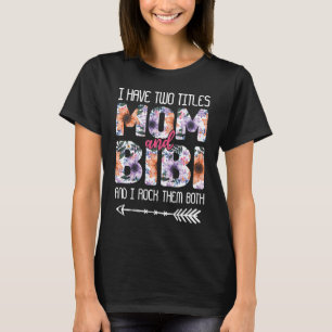 Zwei Titel Mama Rock Beide Floral Blume Liebe Mama T-Shirt