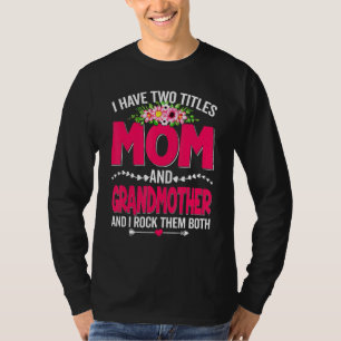 Zwei Titel Mama und Großmutter Niedliche Blume T-Shirt