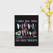 Zwei Titel Mama und Mimi und ich rock sie beide Karte (Gelbe Blume)