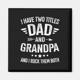 Zwei Titel Papa Opa für Vatertag Geburtstag Ch Magnet