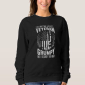 Zwei Titel Veteran & Grumpy USA-Flagge Stolz Ameri Sweatshirt (Vorderseite)