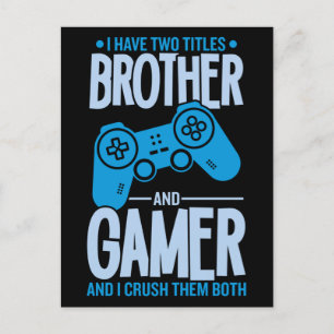 Zwei Titel zerquetschen Bruder und Gamer Postkarte