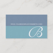 Zwei Ton-aquamarines elegantes Monogramm B Visitenkarte (Rückseite)