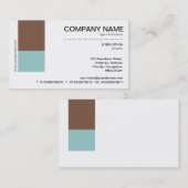 Zwei Ton-Deko - braun und blau grün Visitenkarte (Vorne/Hinten)