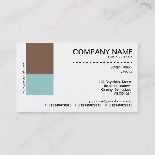 Zwei Ton-Deko - braun und blau grün Visitenkarte (Vorderseite)