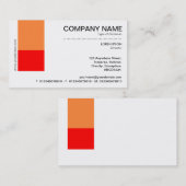 Zwei Ton-Deko - orange und rot Visitenkarte (Vorne/Hinten)