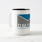 Zwei-Ton DMARC Logo-Tasse, 15 Unze Zweifarbige Tasse (Vorderseite Links)