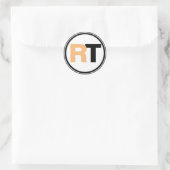 Zwei-Ton-Initialen Runder Aufkleber (Tasche)