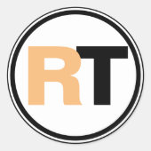 Zwei-Ton-Initialen Runder Aufkleber (Vorderseite)