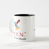 Zwei Ton-Kaffee-Tasse - MYN Logo Zweifarbige Tasse (Vorderseite Links)