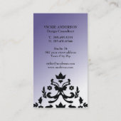 Zwei Ton-lila Damast-Geschäfts-Karte Visitenkarte (Rückseite)