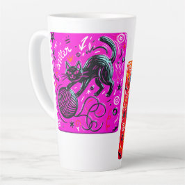 Zwei-Ton-Schwarze Katze Milchtasse