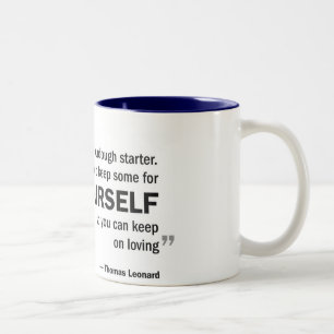 Zwei-Ton Tasse - 'Liebe ist wie Sauerteig… "