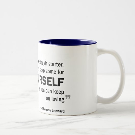 Zwei-Ton Tasse - 'Liebe ist wie Sauerteig… " (Rechts)