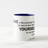 Zwei-Ton Tasse - 'Liebe ist wie Sauerteig… " (Mittel)