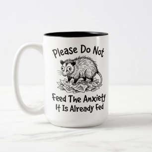 Zwei-Ton-Tasse - Lustiger Angst-Linderungs-Coffee- Zweifarbige Tasse