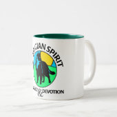 Zwei Ton-Tasse mit belgischem Geist-Symbol Zweifarbige Tasse (VorderseiteRechts)