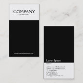 Zwei Ton-Vertikale (B&W) Visitenkarte (Vorne/Hinten)