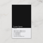 Zwei Ton-Vertikale (B&W) Visitenkarte (Rückseite)