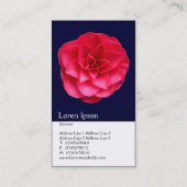 Zwei Ton vertikales rotes Camelia Visitenkarte (Rückseite)