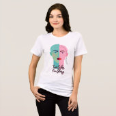Zwei-Tone-Abstrakte Gesichtshälfte Tri-Blend Shirt (Vorderseite voll)