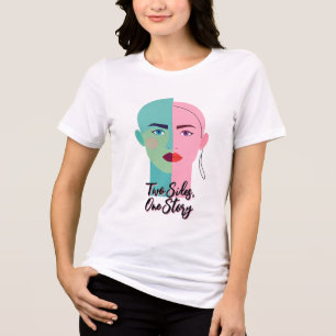 Zwei-Tone-Abstrakte Gesichtshälfte Tri-Blend Shirt