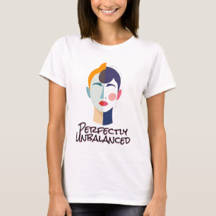 Zwei-Tone-Abstraktes Portrait T-Shirt