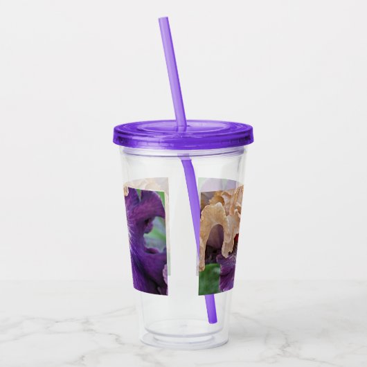 Zwei-Tone-Bartete Iris Bloom Floral Acryltrinkbecher (Links)
