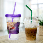 Zwei-Tone-Bartete Iris Bloom Floral Acryltrinkbecher