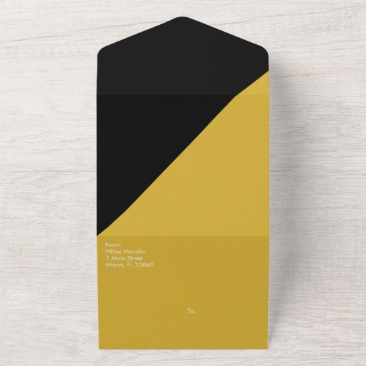 Zwei Tone-Black-Gold-Script in einer Einladung (Außenbereich)