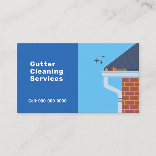 Zwei Töne blaue Gutter Cleaning Services Visitenkarte (Vorderseite)