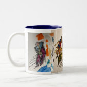 Zwei Töne blaue Jazzserie, elf unscharfe Tasse (Links)