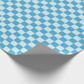 Zwei Töne blaue karierte Quadrate Geschenkpapier (Ecke)