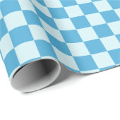 Zwei Töne blaue karierte Quadrate Geschenkpapier (Rolleneckpunkt)