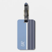 zwei Töne blaue nautische Streifen Gepäckanhänger (Rückseite vertikal)