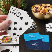 Zwei Tone Blue Playing Cards mit Namen Spielkarten (In Situ)