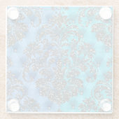 Zwei-Tone-Blue-Silver-Glitzer-Untersetzer Glasuntersetzer (Rückseite)