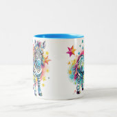 Zwei Tone Blue & White Zebra Tasse (Mittel)