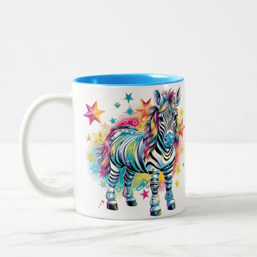 Zwei Tone Blue & White Zebra Tasse (Links)