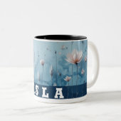 Zwei Töne Blumen anpassbare Tasse (VorderseiteRechts)
