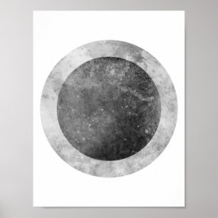 Zwei Töne Circle Grau und Schwarz Poster
